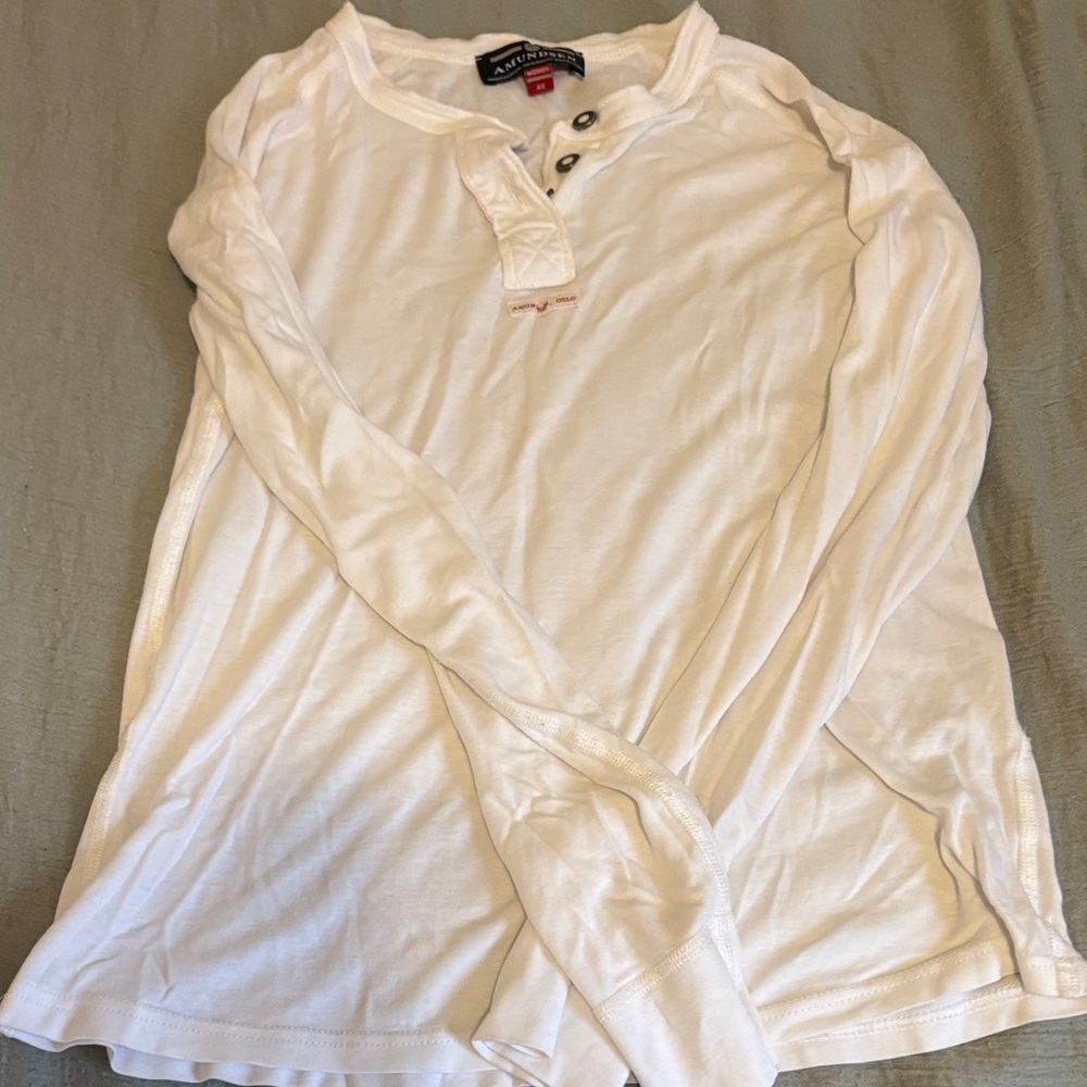 Amundsen White Henley Shirt